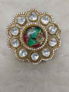 Bague en diamant américain bleu pour femmes Bijoux en laiton personnalisés pour une utilisation en vrac - Product Image 3