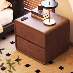<span class=keywords><strong>Table</strong></span> <span class=keywords><strong>de</strong></span> <span class=keywords><strong>chevet</strong></span> traditionnelle minimaliste <span class=keywords><strong>de</strong></span> luxe en bois massif avec <span class=keywords><strong>2</strong></span> <span class=keywords><strong>tiroirs</strong></span>, meubles <span class=keywords><strong>de</strong></span> chambre à coucher - Product Image 6