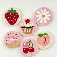 Kit de broderie au poinçon pour sous-verres en fil, fait main, DIY, pour décoration de table créative, en gros