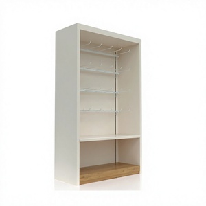 Highbright White Cabinet Acrylic Hook Retail Display Stand With Wood Base Solution for Supermarkets and Retail Stores - Product Image 1