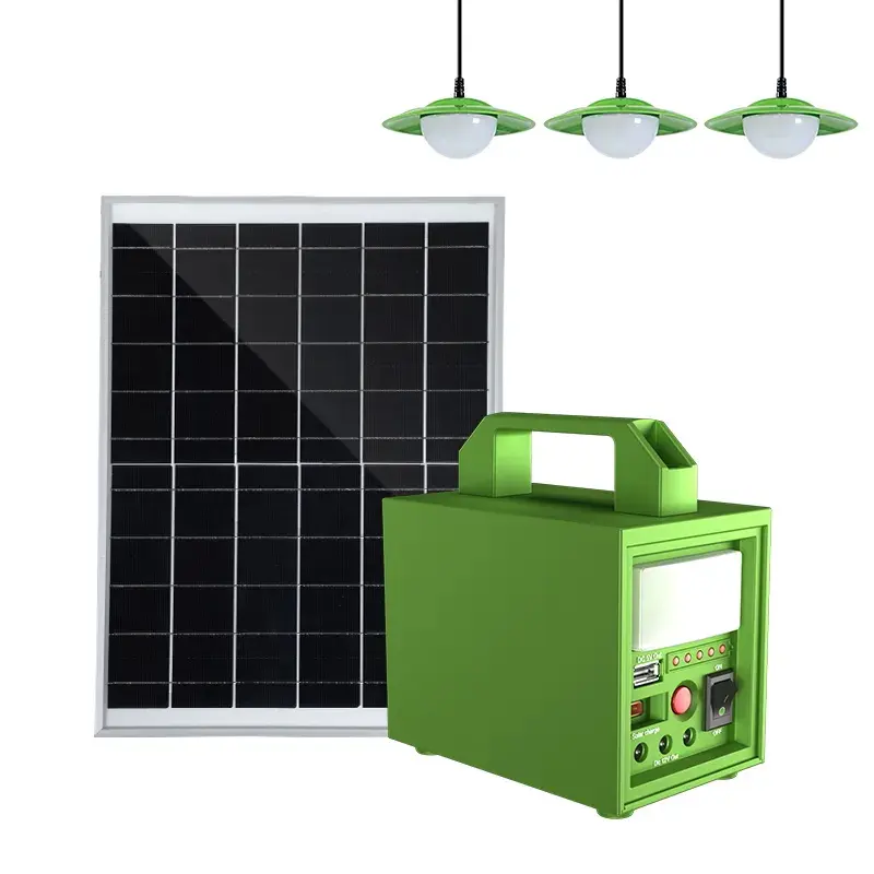 Sistema solare portatile a energia solare per illuminazione domestica e ricarica del telefono