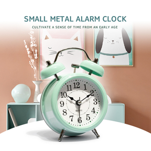 Mini reloj despertador clásico Retro de alta calidad para niños de 4 pulgadas, reloj de escritorio de cuarzo retroiluminado, reloj de Metal de Mesa para el hogar para niños - Product Image 2