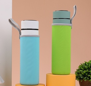 Funda de Neopreno Personalizada con Logotipo para Botella de Agua de Vidrio y Vaso de Café Helado, Reutilizable con Asa, Bolsas Promocionales - Product Image 4