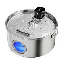 Tempat Minum Hewan Peliharaan Ekstra Besar 12L, Dispenser Air Otomatis Stainless Steel 304, Induksi Nirkabel untuk Banyak Hewan Peliharaan