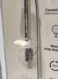 Robinet de baignoire chromé à poignée unique de haute qualité, design moderne, barre coulissante, installation facile, douche pluie en chrome poli - Product Image 3