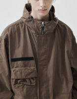 Vestes d'hiver légères pour hommes imperméables et coupe-vent avec chapeau à capuche pour la décoration de broderie de randonnée