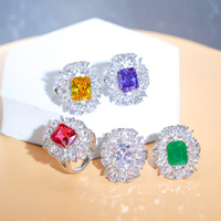 Superbes bagues ouvertes de luxe en zircon cubique rouge, motif grande fleur de soleil, pour femme, idéales pour les fiançailles et les soirées.