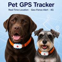 Localizador GPS Inteligente 4G para Mascotas, Función Antipérdida, Alertas de Geocerca, Resistente al Agua IP67, 5 Días de Duración de la Batería, Cerca Virtual por Aplicación para Perros y Gatos
