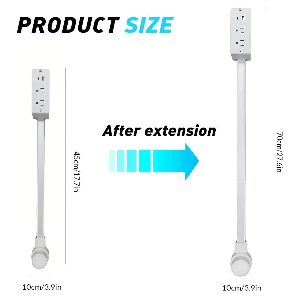 US Multi Plug Electrical Wall Outlet Extender 180° Rotating Plug with 2 Outlets for Bathroom,Home,Travel,Dorm Room Essentials