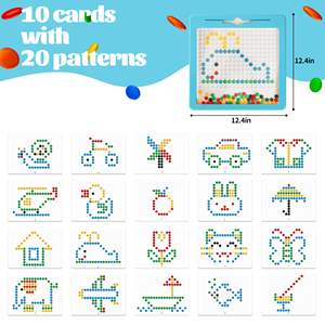 Tablero de dibujo magnético tablero de garabato magnético grande con bolígrafo y cuentas de puntos patrón de forma de Color almohadilla de arte <span class=keywords><strong>Montessori</strong></span> juguete de viaje - Product Image 3