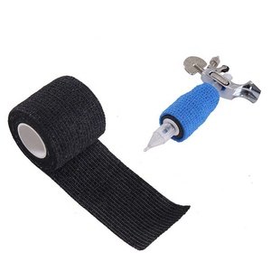 Commercio all'ingrosso stampa Logo personalizzato nero elastico autoadesivo fasciatura monouso Piercing tatuaggio coesive bendaggio - Product Image 3