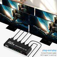 Répartiteur HD 1x4 4K*2K HDTV 1 entrée 4 sorties 1 ordinateur 4 moniteurs Répartiteurs pour TV Ordinateur Équipement audio et vidéo