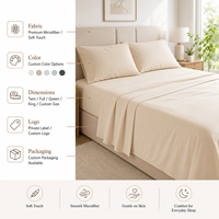Ensemble de draps en microfibre de qualité supérieure, résistants aux plis, pour la maison et l'hôtel