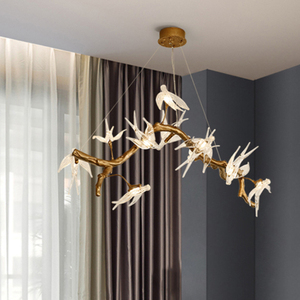 Lampada a Sospensione in Rame, Lampadario Decorativo a Forma <span class=keywords><strong>di</strong></span> <span class=keywords><strong>Rondine</strong></span> Luminose, Luci a Sospensione in Cristallo per Soggiorno - Product Image 2