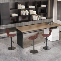 Tabouret de bar design nordique moderne de luxe léger, fonction de levage et de rotation, cuir véritable, cuir de vachette huilé, HD-758D, mobilier de bar