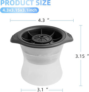 Hot Selling Portable Custom logo Silicone Round Clear Ice Cube Mould Sphere <b>Bucket</b> Mold Wine Ball Maker Molds with Lid - Product Image 2