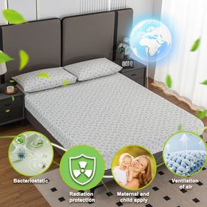 Drap-housse brodé 95% coton biologique 5% fibre d'argent, personnalisé pour usage domestique, hôtelier et hospitalier, 400TC - Product Image 1