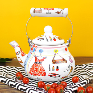 Caffettiera Turca in Smalto WUJO con Bordo in Acciaio Inox e Decorazione Completa - Product Image 2