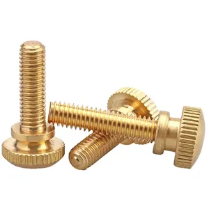 M8 M10 M12 H59 H62 Latón Bronce Cobre Zinc Plateado Bajo Tipo alto Tornillos de máquina de pulgar moleteados DIN653 DIN464