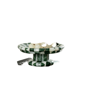 SAIDKOCC Plato Decorativo de Frutas de Mármol Grabado, Estilo Moderno de Mediados de Siglo, Adorno de Piedra Hecho a Mano de Lujo - Product Image 1
