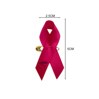 Ruban en satin 100 % polyester pour la sensibilisation au cancer du sein, avec épingle de sûreté, logo personnalisé, 196 couleurs disponibles, prix usine