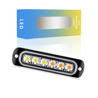 Luz de Advertencia Estroboscópica Ultrafina Impermeable IP67 de 6 LED, Material de PC, DC 12V-36V, para Lámpara de Señalización Lateral de Camión