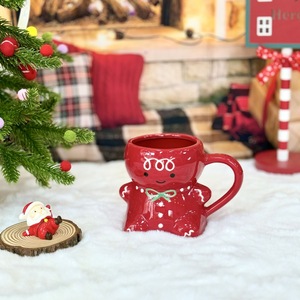 2024 personalizzato all'ingrosso regalo di natale tazza di caffè coppia souvenir creativo di pan di zenzero uomo carino cartone animato tazza di ceramica tazza - Product Image 4