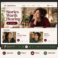 Pengembangan Situs Web Podcast Audio Lanjutan untuk Web dan Mobile dengan Pemutar Audio Perpustakaan Episode Profil Host LionCreate