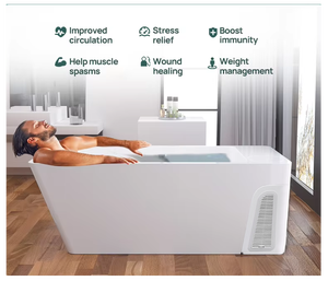 Baignoire de récupération à froid tout-en-un Icegalax Factory avec chauffe-eau et refroidisseur – Bain de glace moderne et spacieux pour la récupération des athlètes - Product Image 5