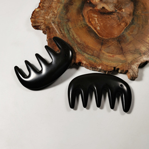 Outil de massage en cristal personnalisé DIY pour la croissance des cheveux, soulagement des maux de tête, peigne en <span class=keywords><strong>pierre</strong></span> de Bian naturelle, Gua Sha en jade, artisanat en cristal - Product Image 6