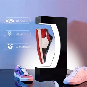 High Quality Clear Acrylic Magnetic <b>Floating</b> Shoes Stand Luxury Rotating Sneaker Display Rack Home & Office YAGELI - Product Image 3