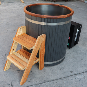 Precio bajo de fábrica Revestimiento de acero inoxidable Individuales Bañera de inmersión fría <span class=keywords><strong>con</strong></span> Carcasa de madera de plástico negro - Product Image 2