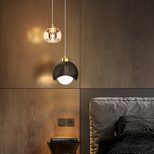 Lámpara Colgante LED Nórdica Moderna Minimalista para Sala <span class=keywords><strong>de</strong></span> Estar, Dormitorio, Lámpara Colgante <span class=keywords><strong>de</strong></span> Cristal, Lámpara Colgante <span class=keywords><strong>de</strong></span> Metal Dorada y Negra E27 - Product Image 5