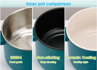 Nouveau portable 1.5L mini hot pot multi cuiseur portable marmite antiadhésive multifonctionnelle avec bouton rotatif