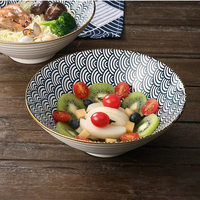 Ensemble de 8 pièces de soupe japonaise Udon Pho nouilles asiatiques servant un bol de ramen en céramique de 1100ml