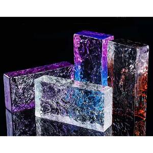 Brique de verre thermofusible cristal de glace texturé briques de verre clair cloison/comptoir de bar/mur rideau briques de verre de construction ignifuges - Product Image 6