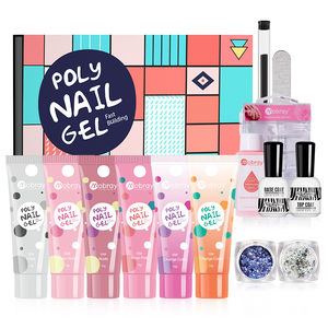 Kit per Unghie in Poly Gel MOBRAY per Uso Domestico, 6 Colori Cangianti con la Temperatura, Costruzione Rapida per Estensioni Unghie, Gel Duro per Donne - Product Image 1