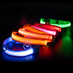 <span class=keywords><strong>Collar</strong></span> de perro LED de lujo personalizable Con luz intermitente, nailon reflectante impermeable, poliéster sólido, estampado de nailon, <span class=keywords><strong>Collar</strong></span> de correas para mascotas - Product Image 3