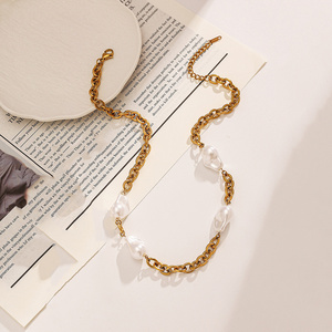 Collier en acier inoxydable avec pendentifs coquillage/perle pour femmes, tendance, imperméable, accessoires de cou, bijoux de mode pour femmes, cadeaux - Product Image 6