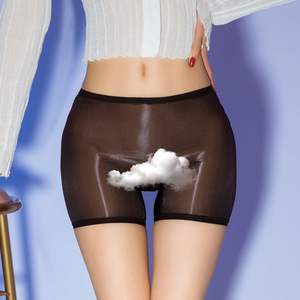 Ultra Thin Glossy Boxer Briefs Mid Rise Solid Color Nylon Men's <b>Underwear</b> Seamless Ice <b>Silk</b> Feel - Product Image 2