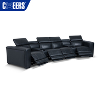 Ensemble de canapés inclinables de cinéma contemporains en cuir véritable de luxe MANWAH CHEERS, meubles de cinéma maison électriques sectionnels