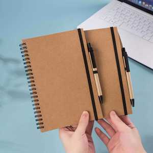 Carnet de notes Mairun Vintage A5 avec couverture à anneaux en papier kraft, style imprimé, durable, 80 feuilles, modèle Mr311 - Product Image 5