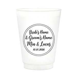 Gobelets de stade en plastique dépoli personnalisés pour la mariée, gobelet en PP incassable avec impression <span class=keywords><strong>personnalisée</strong></span> de la date du mariage pour mariage et douche nuptiale - Product Image 1
