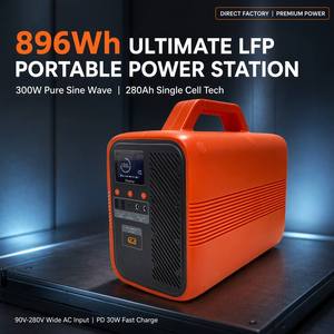สถานีจ่ายไฟพกพา 300W AC ใช้พลังงานแสงอาทิตย์ พร้อมระบบชาร์จเร็ว PD สำหรับการตั้งแคมป์ ท่องเที่ยวทางบก และไฟฉุกเฉิน - Product Image 2