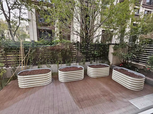 Outdoor Indoor Home Galvanized <b>Planter</b> Raised Garden <b>Boxes</b> Edging Modular Oval Metal Flower Bed Eco-Friendly China - Product Image 2