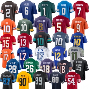Vendita all'Ingrosso di Maglie da Calcio Ricamate e Cucite per Giocatori Professionisti # 6 Freccette # 15 Mendoza # 13 Downs # Maglia da Football Americano Marrone per Tutte le Squadre - Product Image 1