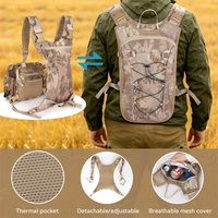 Harnais de poitrine tactique camouflage pour jumelles, sac de poitrine réglable pour jumelles d'extérieur avec pochettes détachables pour la chasse en journée