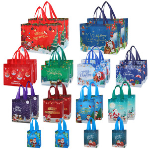 Sacs fourre-tout de Noël grande capacité, pliables, en non-tissé, pour emballages de fêtes - Product Image 1