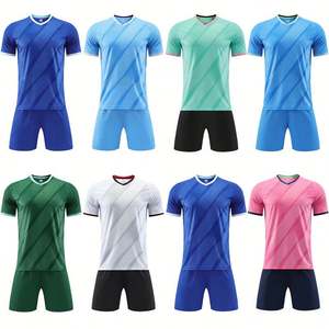 Maillots de football unisexes personnalisés avec logo, 100 % polyester, respirants, séchage rapide, haute qualité, ensembles uniformes de football - Product Image 1