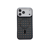 Étui de téléphone de luxe en cuir gaufré magnétique antichoc avec logo pour 13/14/15/16/17 Pro Max (8 couleurs)